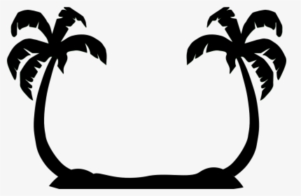 Palm Trees,facing,black Silhouettes,beach,free Vector - Palm Tree Clip Art, HD Png Download, Free Download