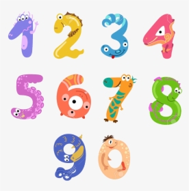 1 To 10 Numbers Png Transparent Images - Cartoon, Png Download, Free Download