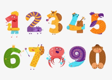 1 To 10 Numbers Png Free Background - Cartoon, Transparent Png, Free Download