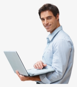 Guy With Computer Png, Transparent Png, Free Download