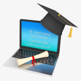 For Exhibiting Enquiries And - Computer With Graduation Hat, HD Png Download, Free Download