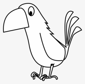 White Cartoon Parrot Svg Clip Arts - Cute Parrot Clip Art Black And White, HD Png Download, Free Download
