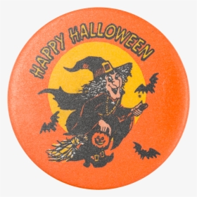 Happy Halloween Witch Event Button Museum - Label, HD Png Download, Free Download