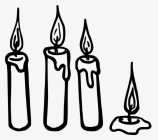 Candles Clipart Black And White, HD Png Download, Free Download