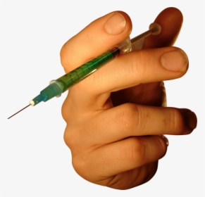 Syringe In Hand Png, Transparent Png, Free Download