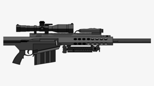 Drawn Snipers Sniper Rifle - Barrett 50 Cal Png, Transparent Png, Free Download