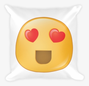 Expressive Heart Eyes Emoji Square Stuffed Pillow - Cushion, HD Png Download, Free Download
