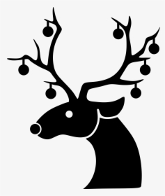 Reindeer Santa Claus Rudolph Christmas - Clipart Black Reindeer, HD Png Download, Free Download