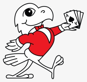 Hawk With Cards Red - Cartoon, HD Png Download, Free Download