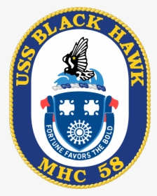 Uss Black Hawk Mhc-58 Crest - Uss Black Hawk Mhc 58, HD Png Download, Free Download