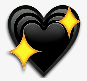 Emojis Png Corazones - Black Sparkling Heart Emoji, Transparent Png, Free Download