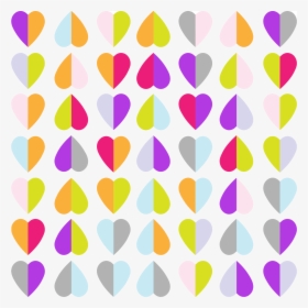 Clipart Hearts Pattern Big Image Png - Colorful Hearts Wallpaper Pattern, Transparent Png, Free Download