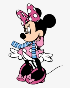 Winter Clipart Minnie Mouse - Minnie Mouse Wearing Scarf, HD Png Download, Free Download