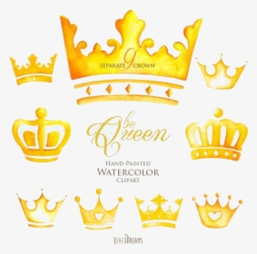 Queen Crown Watercolor Clipart Elements King Princess - Watercolor Painting, HD Png Download, Free Download