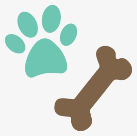 Paw And Dog Bone Svg Cut File - Dog Bone And Paw Svg, HD Png Download, Free Download