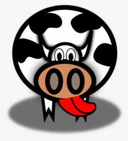 Cow, Tongue, Lick, Cattle, Cartoon, Animal - Cartoon With Big Nostrils, HD Png Download, Free Download