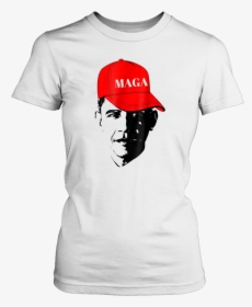 Barack Obama In Maga Hat T-shirt Teefig - Legend Born In October 3, HD Png Download, Free Download