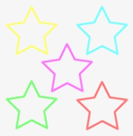 Estrellas, Neon, Colores - Heart And Star Drawing, HD Png Download, Free Download