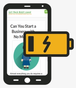 Low Battery On Cellphone Viewing Getpaidbootcamp - Smartphone, HD Png Download, Free Download