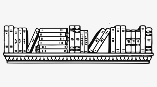 Bookshelf Clip Art Black And White, HD Png Download, Free Download