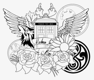 Tardis Coloring Page - Doctor Who Coloring Pages For Adults, HD Png Download, Free Download