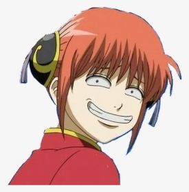 Anime Stupid Happy Face , Png Download - Kagura Gintama Funny Face, Transparent Png, Free Download