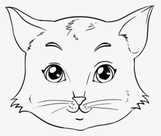 How To Draw A Face Caricature For Beginners Anime In - Easy Cat Face Sketch, HD Png Download, Free Download