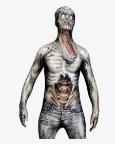 Full Body Zombies Front View Png - Halloween Morphsuit, Transparent Png, Free Download