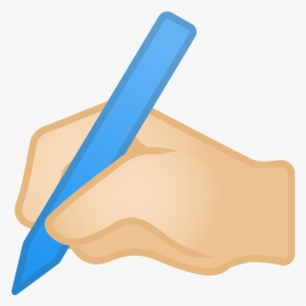 Writing Hand Light Skin Tone Icon - Writing Emoji Png, Transparent Png, Free Download