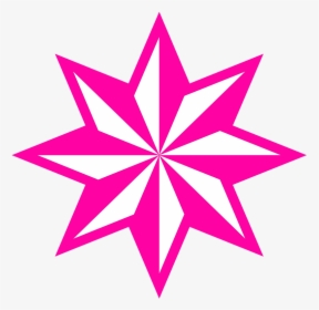 Pink Star Clipart Faceted Star - 8 Pointed Star Vector, HD Png Download, Free Download