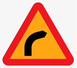 Dangerous Right Bend Sign, HD Png Download, Free Download
