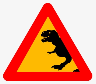 Moose Triangle Circle Tyrannosaurus Traffic Sign - Clipart Triangle, HD Png Download, Free Download