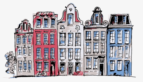 Amsterdam, Netherlands, Houses, Street, Architecture - Amsterdam Map Drawing Png, Transparent Png, Free Download