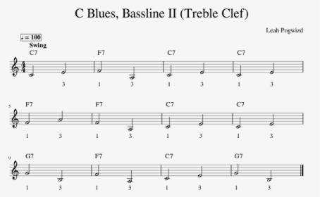 C Blues, Bassline Ii Sheet Music For Piano Download - Sheet Music, HD Png Download, Free Download