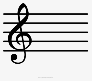 Treble Clef Coloring Page - G Clef In Music, HD Png Download, Free Download