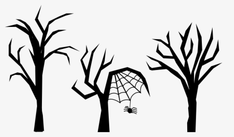 Png Of A Scary Tree - Spider On Tree Drawing, Transparent Png, Free Download
