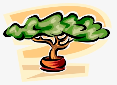 Vector Illustration Of Exotic Miniature Bonsai Tree - Illustration, HD Png Download, Free Download