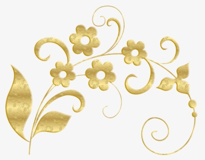 #floral #gold #filigree #flowers - Gold Flower Png, Transparent Png, Free Download