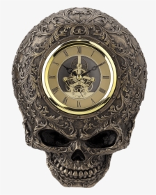 Steampunk Filigree Skull Clock - Clock, HD Png Download, Free Download