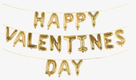 Happy Valentines Day Banner Png - Valentines Day Balloons Gold, Transparent Png, Free Download