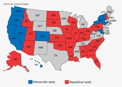 Us Map Republican Vs Democrat 2016, HD Png Download, Free Download