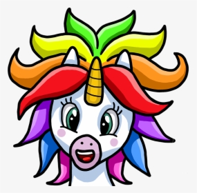 Unicorn, Rainbow, Hairstyle, Horn, Pretty, Eyes, Mouth - Unicorn Rainbow, HD Png Download, Free Download