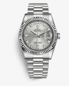 Rolex Day Date Watch White Gold Png Rolex Plain Jane - Rolex Day Date White Gold Blue Dial, Transparent Png, Free Download