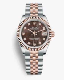 Rolex Datejust Steel And Rose Gold Dark Mother Of Pearl - Rolex Watches For Men, HD Png Download, Free Download