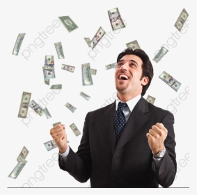 Transparent Successful Man With Banknote Png Format - Man With Money Png, Png Download, Free Download
