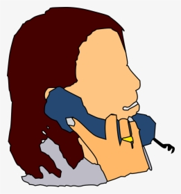 Free Cartoon Pictures Of - Mom On The Phone Clipart, HD Png Download, Free Download