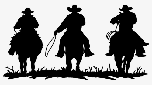 Cowboy Png Image - Cowboys On Horses Silhouette, Transparent Png, Free Download