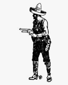 Vintage Cowboy Clipart With Guns - Vintage Cowboy Clip Art, HD Png Download, Free Download