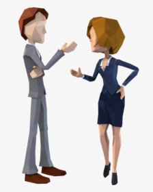 Lowpoly Style 3d Characters Talking About Business - Cartoon Character Talking Png, Transparent Png, Free Download