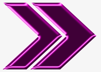 Double Arrow Magenta Neon Right - Right Purple Arrow Png, Transparent Png, Free Download